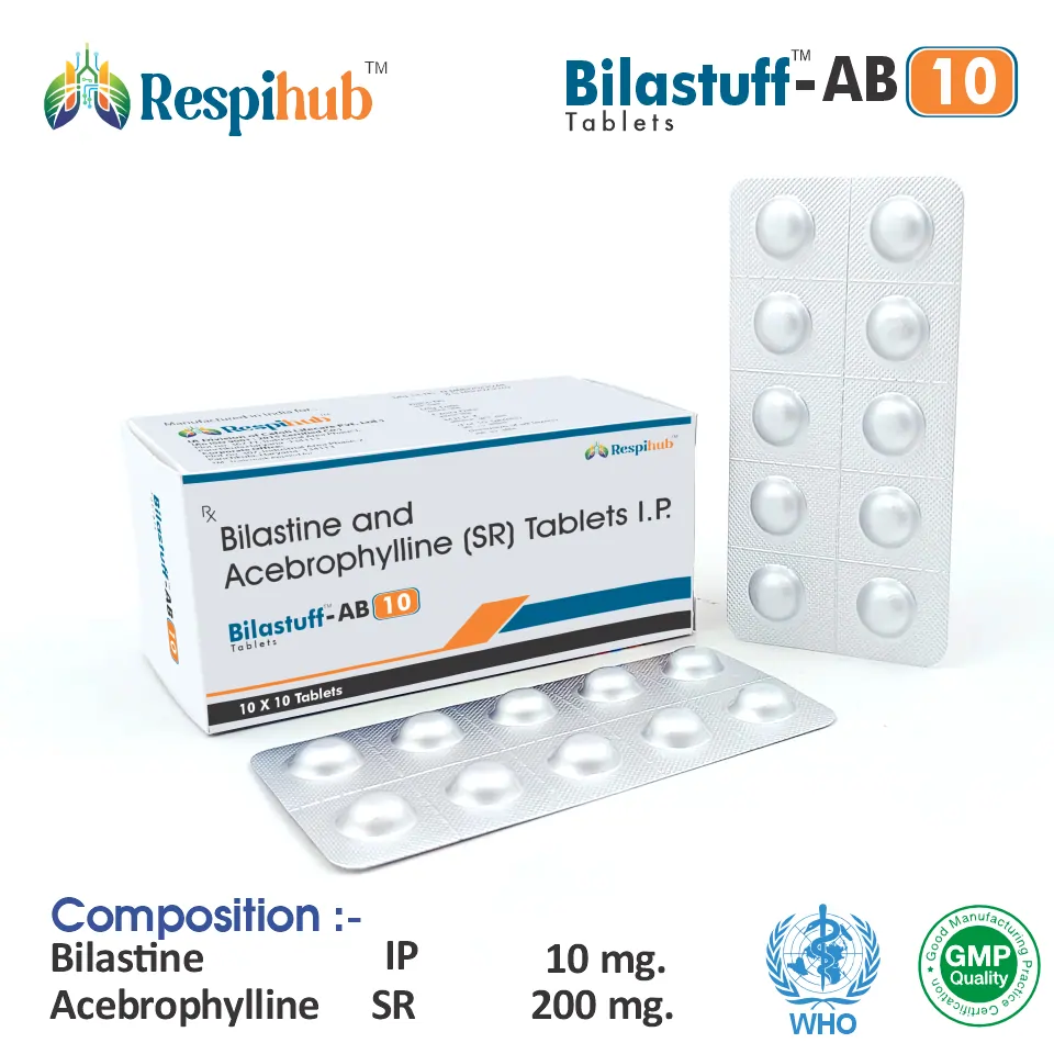 Bilastine 10mg + Acebrophylline 200mg Tablet PCD Pharma Franchise